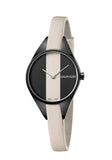 Calvin Klein Rebel Cream Black Dial Cream Leather Strap Watch for Women - K8P237X1 Authentic Buy Shop Now