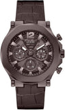 Guess Edge Chronograph Brown Dial Brown Leather Strap Watch For Men - GW0492G2 Authentic Buy Shop Now
