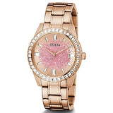 Guess Glitter Diamonds Pink Dial Rose Gold Steel Strap Watch for Women - GW0405L3 Authentic Buy Shop Now