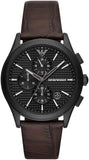 Emporio Armani Paolo Chronograph Black Dial Brown Leather Strap Watch For Men - AR11549 Authentic Buy Shop Now