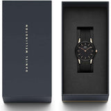 Daniel Wellington Iconic Round Case Motion Black Dial Rubber Strap Watch For Men - DW00100425