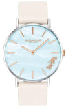 Coach Perry Blue Mother of Pearl Dial White Leather Strap Watch for Women - 14503270 Authentic Buy Shop Now