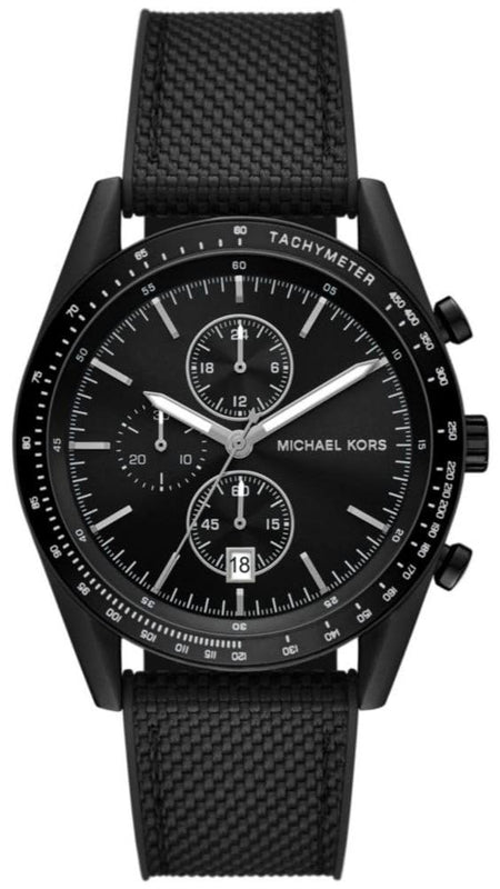 Michael Kors Accelerator Chronograph Black Dial Black Nylon Strap Watch for Men - MK9143 Authentic Buy Shop Now
