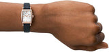 Emporio Armani Gianni T Bar Crystals Silver Dial Blue Leather Strap Watch For Women - AR11469 Authentic Buy Shop Now