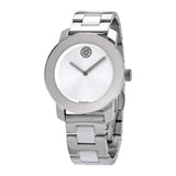 Movado Bold Ceramic Silver Dial Silver Steel Strap Watch for Women - 3600638 Authentic Buy Shop Now