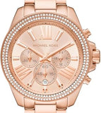 Michael Kors Wren Chronograph Rose Gold Dial Rose Gold Steel Strap Watch for Women - MK7430 Authentic Buy Shop Now