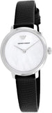 Emporio Armani Modern White Dial Black Leather Strap Watch For Women - AR11159 Authentic Buy Shop Now