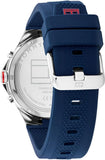 Tommy Hilfiger Justin Chronograph Blue Dial Blue Rubber Strap Watch for Men - 1792057 Authentic Buy Shop Now