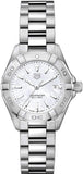 Tag Heuer Aquaracer Quartz Mother of Pearl White Dial Silver Steel Strap Watch for Women - WBD1411.BA0741 Authentic Buy Shop Now