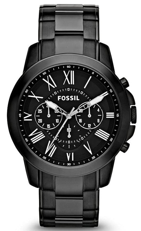 Fossil Grant Chronograph Black Dial Black Steel Strap Watch for Men - FS4832 Authentic Buy Shop Now