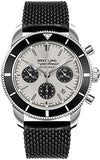 Breitling Superocean Heritage B01 Chronograph 44 Silver Dial Black Mesh Bracelet Watch for Men - AB0162121G1S1 Authentic Buy Shop Now