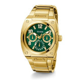 Guess Trend Analog Green Dial Gold Steel Strap Watch For Men - GW0624G2 Authentic Buy Shop Now
