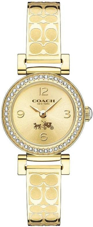 Coach Dress Crystals Gold Dial Gold Steel Strap Watch For Women - 14502202 Authentic Buy Shop Now