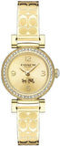 Coach Dress Crystals Gold Dial Gold Steel Strap Watch For Women - 14502202 Authentic Buy Shop Now