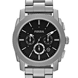 Fossil Machine Chronograph Black Dial Silver Steel Strap Watch for Men - FS4776 Authentic Buy Shop Now