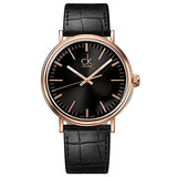 Calvin Klein Surround Black Dial Black Leather Strap Watch for Men - K3W216C1 Authentic Buy Shop Now