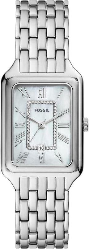 Fossil Raquel Three Hand Date Mother of Pearl Dial Silver Steel Strap Watch for Women - ES5306 Authentic Buy Shop Now