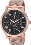 Guess Delancy Black Dial Rose Gold Mesh Bracelet Watch for Men - W0871G5 Authentic Buy Shop Now