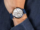 Tommy Hilfiger Bank Multifunction Quartz White Dial Blue Rubber Strap Watch for Men - 1791778 Authentic Buy Shop Now