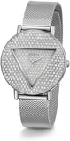Guess Iconic Diamonds Silver Dial Silver Mesh Bracelet Watch For Women - GW0477L1 Authentic Buy Shop Now