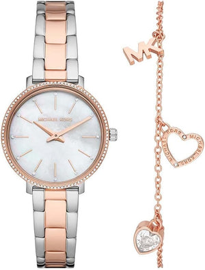 Michael Kors Pyper Quartz Mother of Pearl White Dial Two Tone Steel Strap Watch For Women - MK1066 Authentic Buy Shop Now