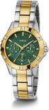 Guess Mist Analog Green Dial Two Tone Steel Strap Watch For Women - GW0723L1 Authentic Buy Shop Now