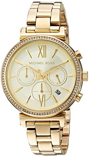 Michael Kors Sofie Chronograph Quartz Gold Dial Gold Steel Strap Watch For Women - MK6559 Authentic Buy Shop Now