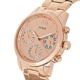 Guess Mini Sunrise Chronograph Quartz Rose Gold Dial Rose Gold Steel Strap Watch For Women - W0448L3 Authentic Buy Shop Now