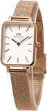 Daniel Wellington Quadro Melrose White Dial Gold Mesh Strap Watch For Women - DW00100431 Authentic Buy Shop Now