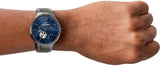 Emporio Armani Renato Automatic Blue Dial Grey Steel Strap Watch For Men - AR60056 Authentic Buy Shop Now