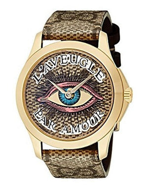 Gucci G Timeless Eye Beige Dial Beige Leather Strap Watch For Men - YA1264022 Authentic Buy Shop Now