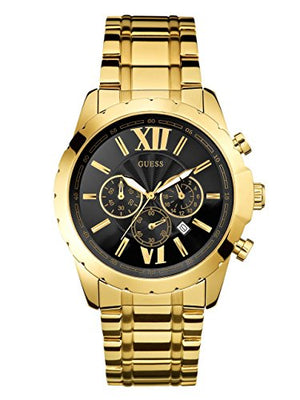 Guess Optic Multifunction Black Dial Gold Steel Strap Watch for Men - W0193G1 Authentic Buy Shop Now