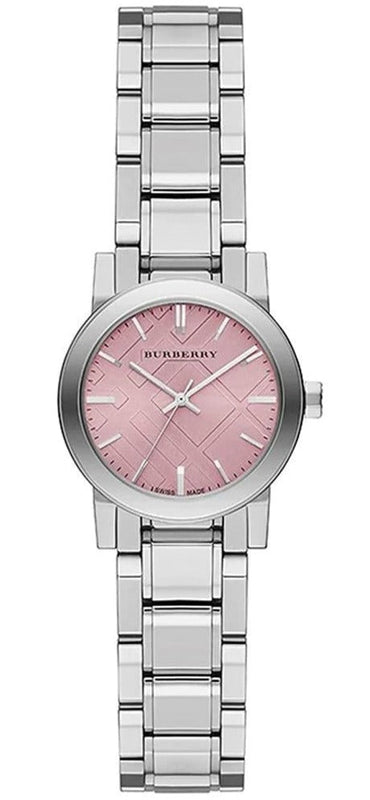 Burberry The City Diamonds Pink Dial Silver Steel Strap Watch for Women - BU9231 Authentic Buy Shop Now