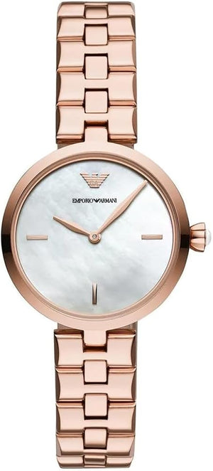 Emporio Armani Arianna Analog Mother of Pearl Dial Rose Gold Steel Strap Watch For Women - AR11196 Authentic Buy Shop Now