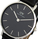 Daniel Wellington Classic Petite Sheffield Black Dial Black Leather Strap Watch For Women - DW00100236 Authentic Buy Shop Now