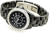 Chanel J12 Diamonds Ceramic Black Dial Black Steel Strap Watch for Women - J12 H3108 Authentic Buy Shop Now