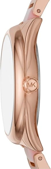 Michael Kors Janelle Three Hand Rose Gold Dial Two Tone Steel Strap Watch For Women - MK7089 Authentic Buy Shop Now