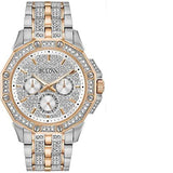 Bulova Octova Crystal Silver Dial Two Tone Steel Strap Watch for Men - 98C133 Authentic Buy Shop Now
