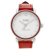 Coach Delancey White Dial Red Leather Strap Watch for Women - 14502878 Authentic Buy Shop Now