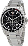 Emporio Armani Sigma Chronograph Black Dial Silver Steel Strap Watch For Men - AR6098 Authentic Buy Shop Now