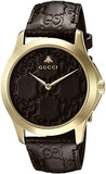 Gucci G Timeless Quartz Brown Dial Brown Leather Strap Watch for Men - YA1264035 Authentic Buy Shop Now