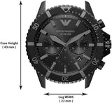 Emporio Armani Diver Chronograph Black Dial Black Steel Strap Watch For Men - AR11363 Authentic Buy Shop Now