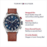 Tommy Hilfiger Trent Quartz Blue Dial Brown Leather Strap Watch for Men - 1791066 Authentic Buy Shop Now