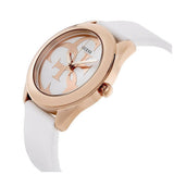 Guess G Twist White & Gold Dial White Silicone Strap Watch For Women - W0911L5 Authentic Buy Shop Now
