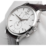 Tissot T Classic Tradition Chronograph White Dial Brown Leather Strap Watch For Men - T063.617.16.037.00 Authentic Buy Shop Now