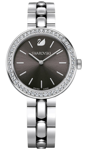 Swarovski Daytime Rhinestone Grey Dial Silver Steel Strap Watch for Women - 5213681 Authentic Buy Shop Now