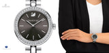 Swarovski Daytime Rhinestone Grey Dial Silver Steel Strap Watch for Women - 5213681 Authentic Buy Shop Now