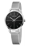 Calvin Klein Even Black Dial Silver Mesh Bracelet Watch for Women - K7B23121 Authentic Buy Shop Now