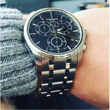 Tissot Couturier Chronograph Black Dial Silver Steel Strap Watch For Men - T035.617.11.051.00 Authentic Buy Shop Now