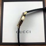 Gucci G Timeless Quartz Blue Dial Black Leather Strap Watch For Men - YA1265018 Authentic Buy Shop Now
